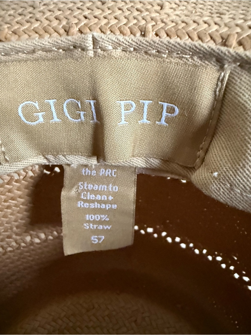 Gigi Pip Arlo Rancher Fedora Straw Hat In Honey Boho Summer Beach Size 57 - Picture 15 of 16